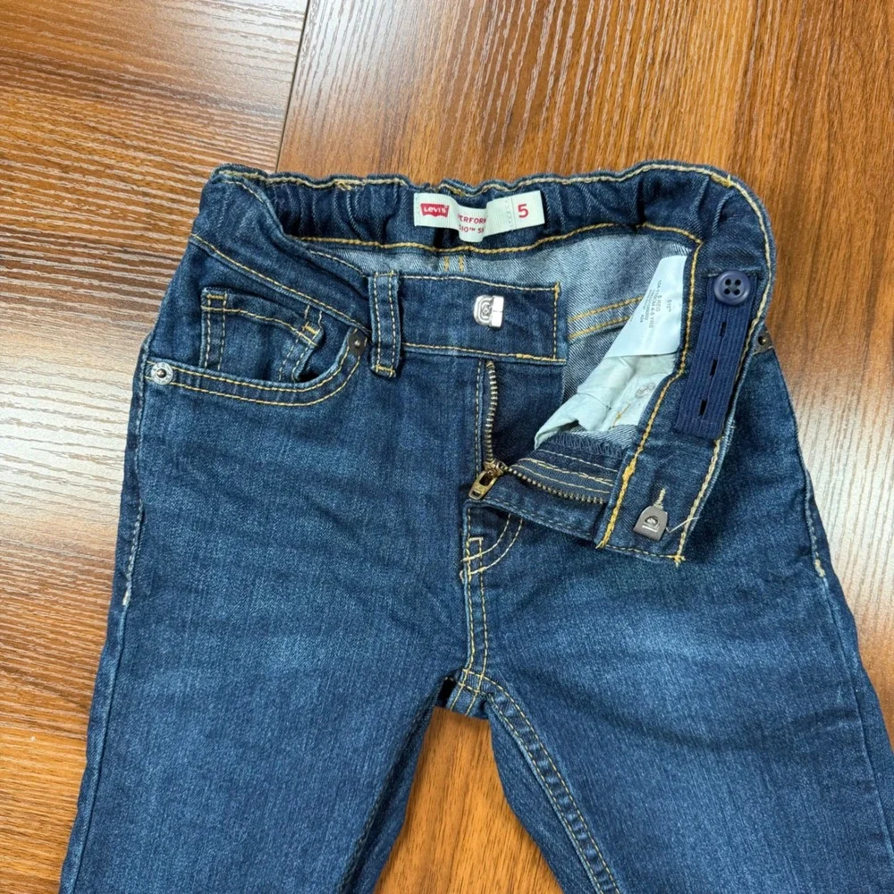 Levis 510 Performance Skinny Jeans Boys Size 5 Blue Denim Adjustable Waist